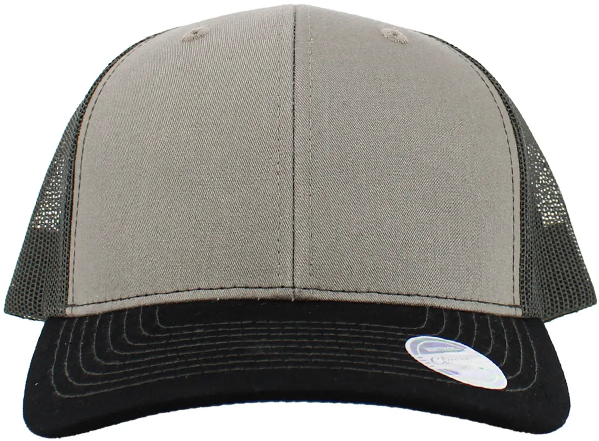 Black-Grey Classic 6 Panel Mesh Back