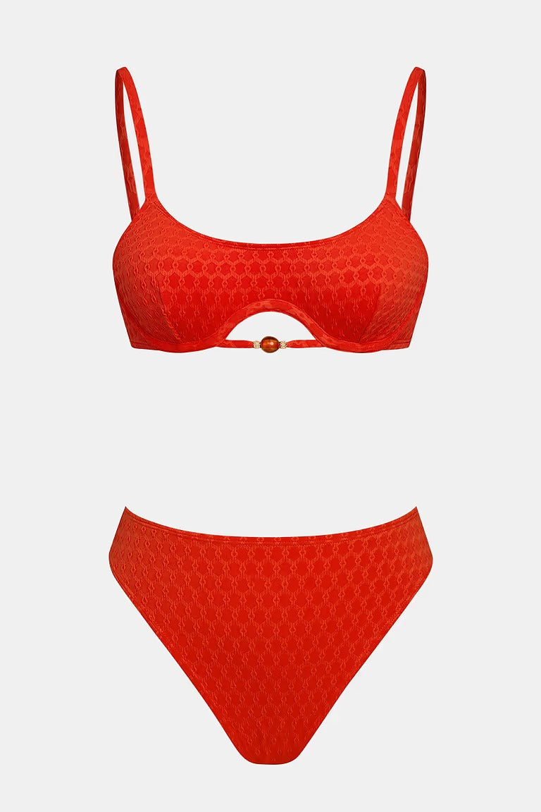 x Camille Checkered D/DD Bikini with Adjustable Straps