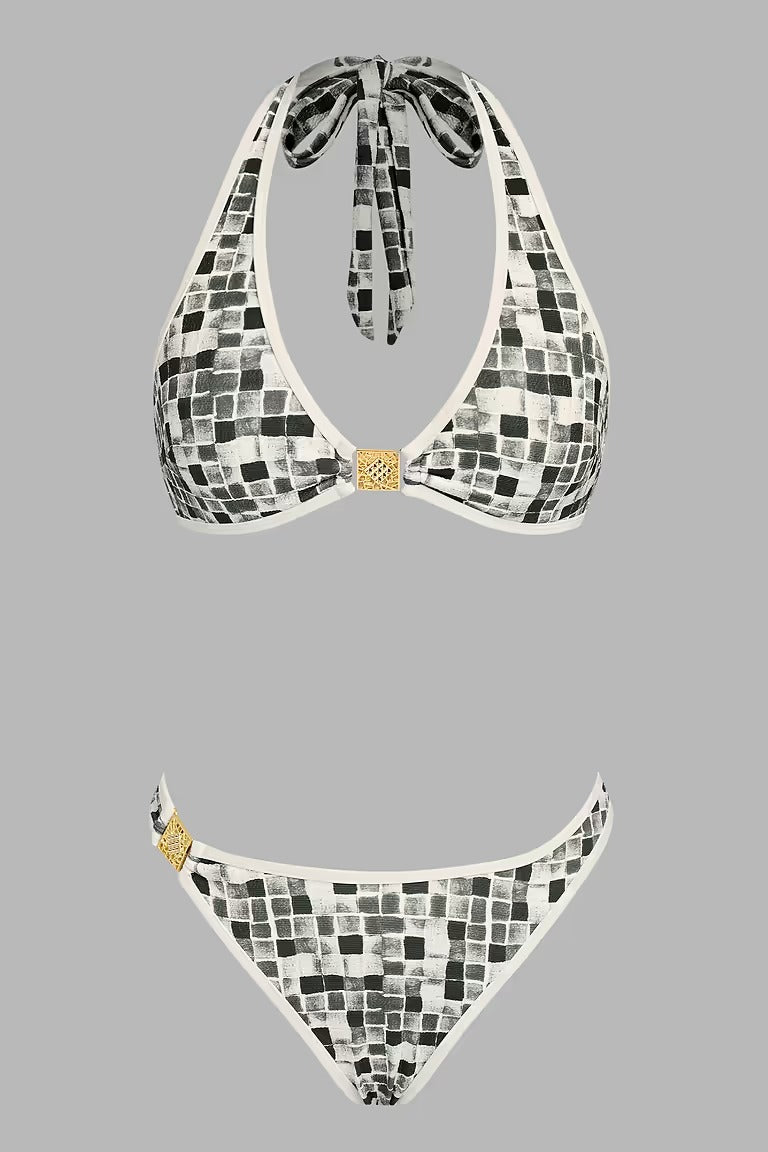 x Diane Bikini plunging neck mid-rise bottom
