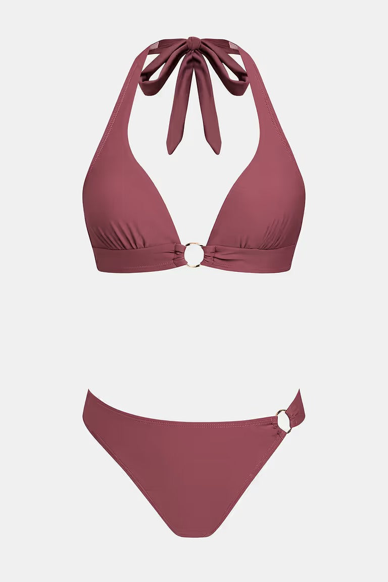 Purple halter bikini bottoms