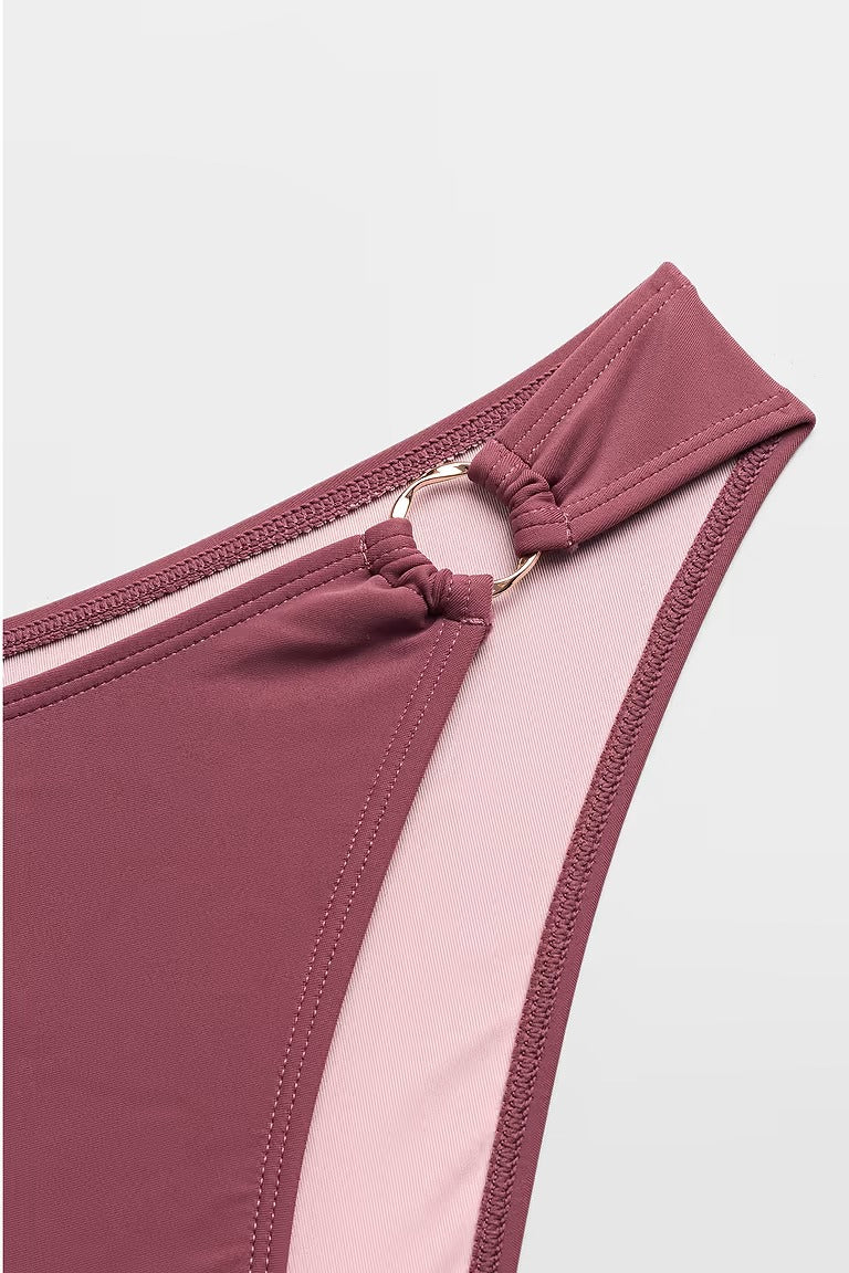 Purple halter bikini bottoms