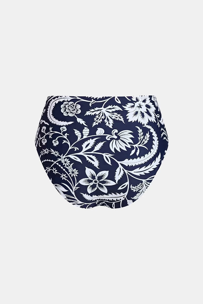 Blue ruched tankini and bottoms