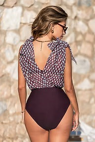 Multi-style pareo bikini and high-waisted bottoms