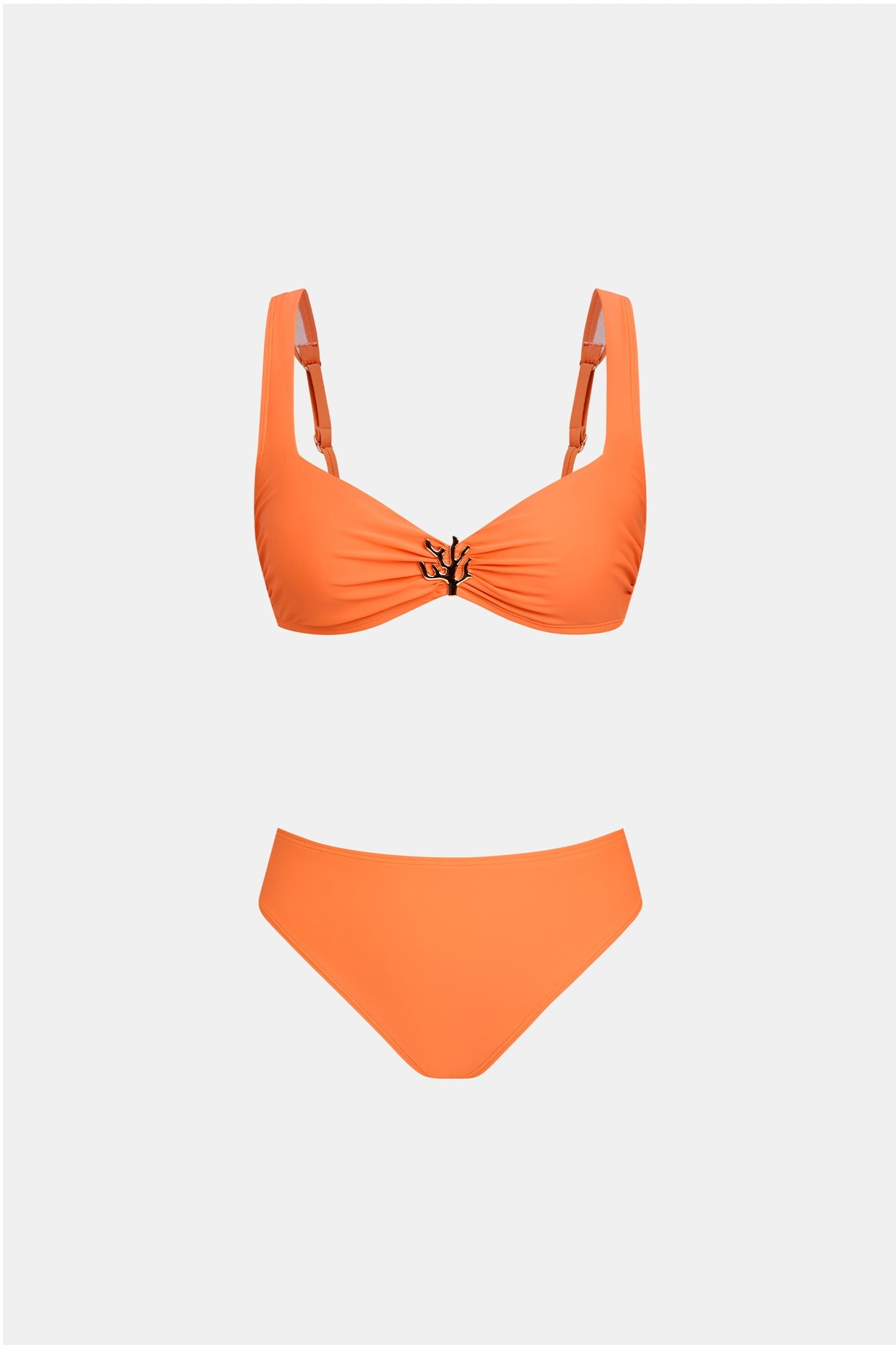 Orange bikini bottoms, mid-rise