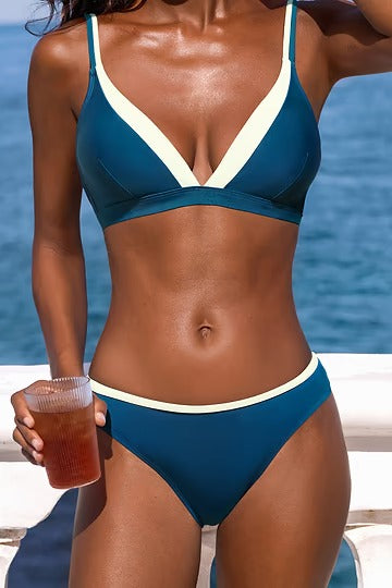 Standard-Rise Colorblock Bikini with Classic Coverage