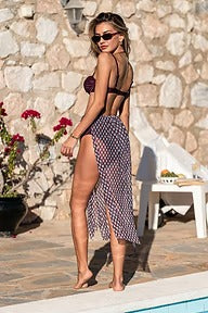 Multi-style pareo bikini and high-waisted bottoms