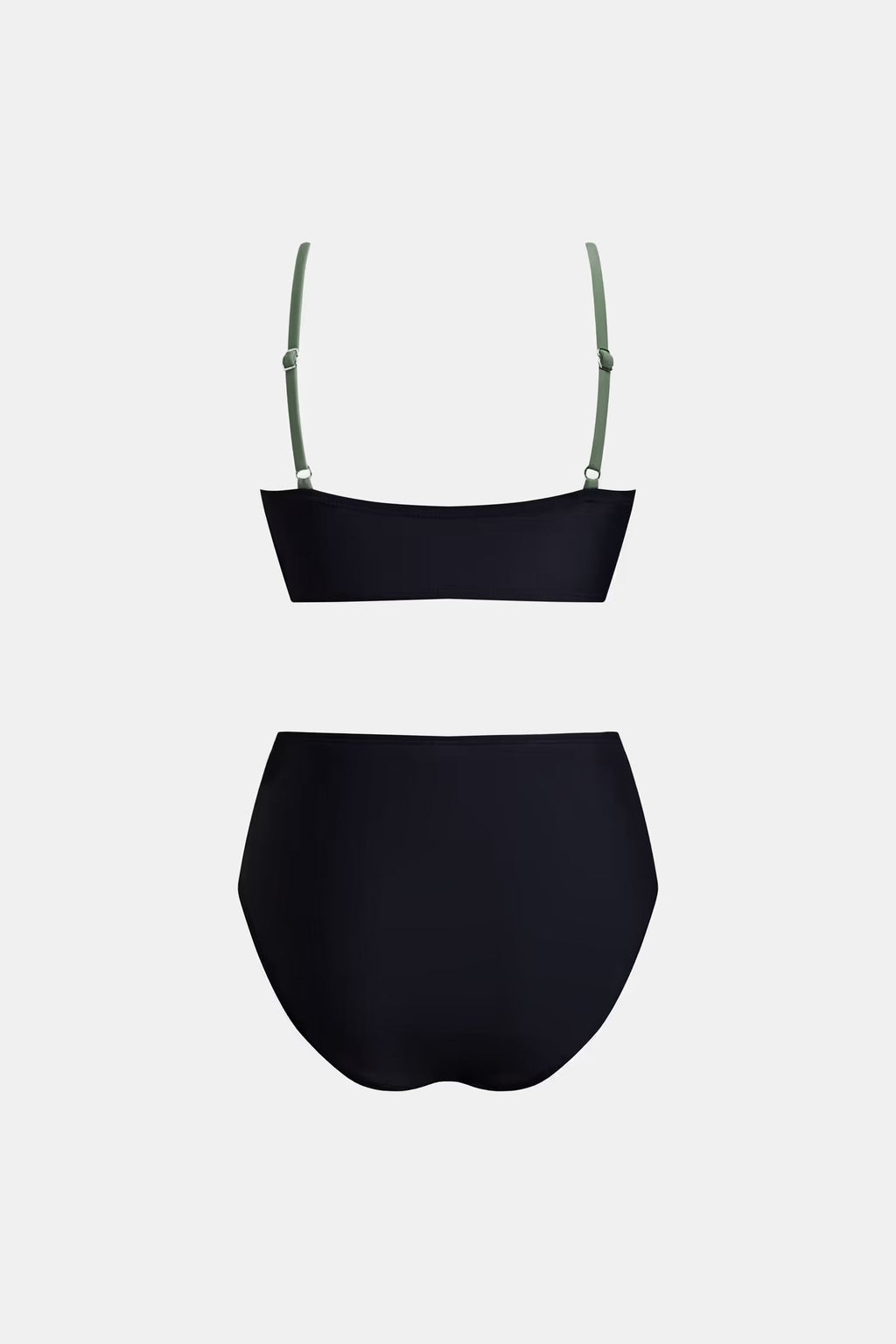 High-waisted eucalyptus green bikini