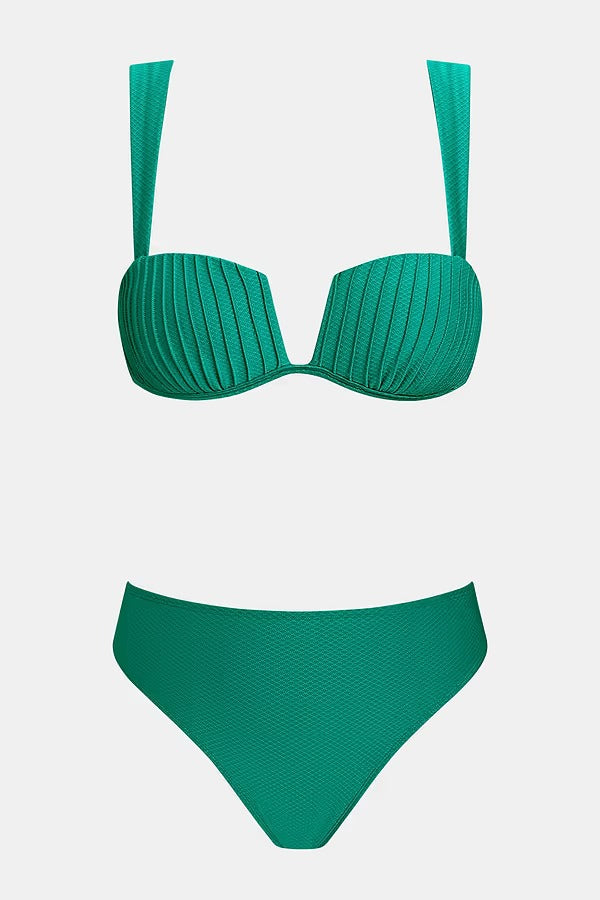 Green bikini with molded cups