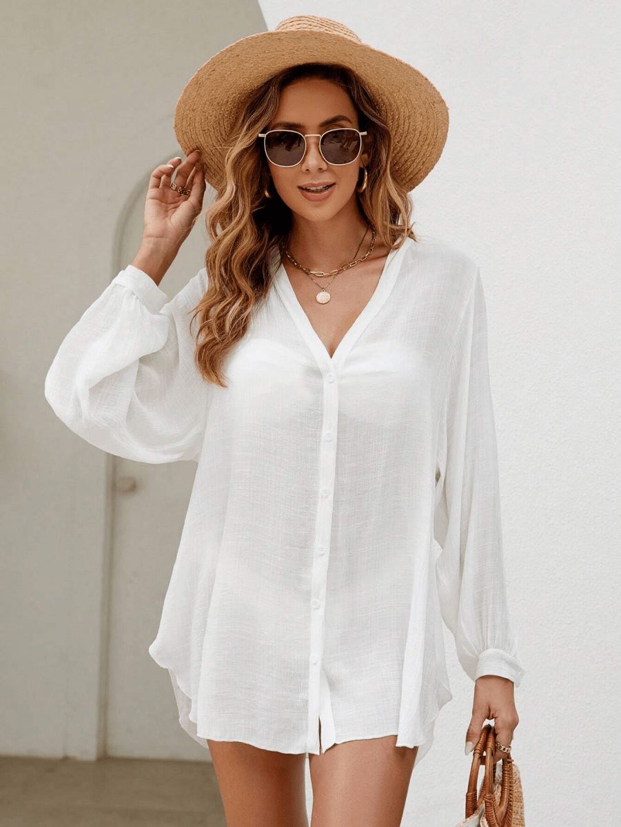 Brisa Kimono – V-Neck with Buttons and Long Sleeves