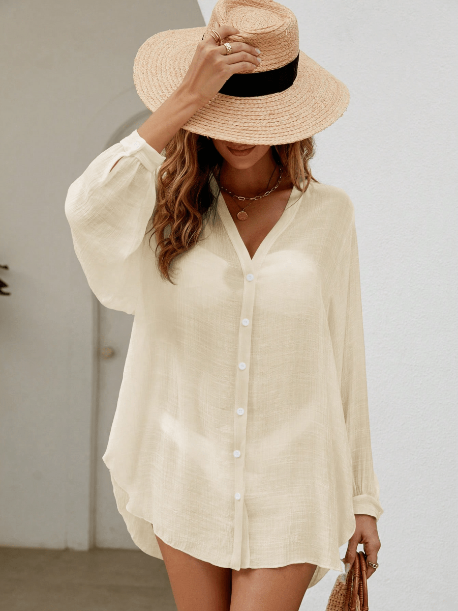 Brisa Kimono – V-Neck with Buttons and Long Sleeves