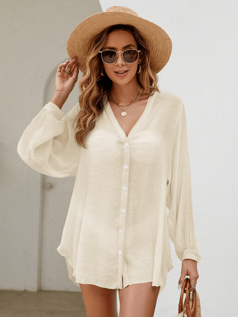 Brisa Kimono – V-Neck with Buttons and Long Sleeves