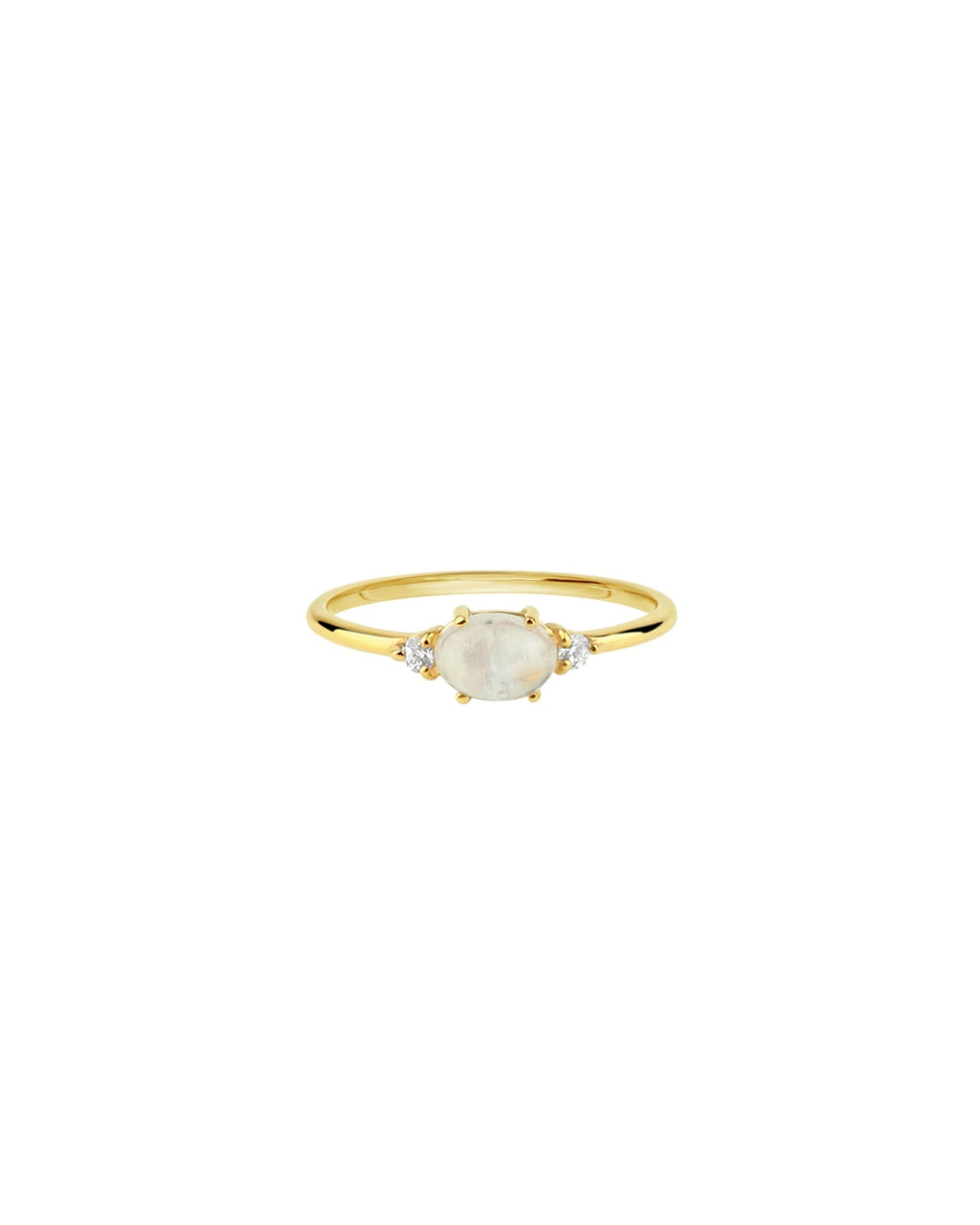 Oval Stone + CZ Ring
