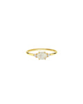 Oval Stone + CZ Ring