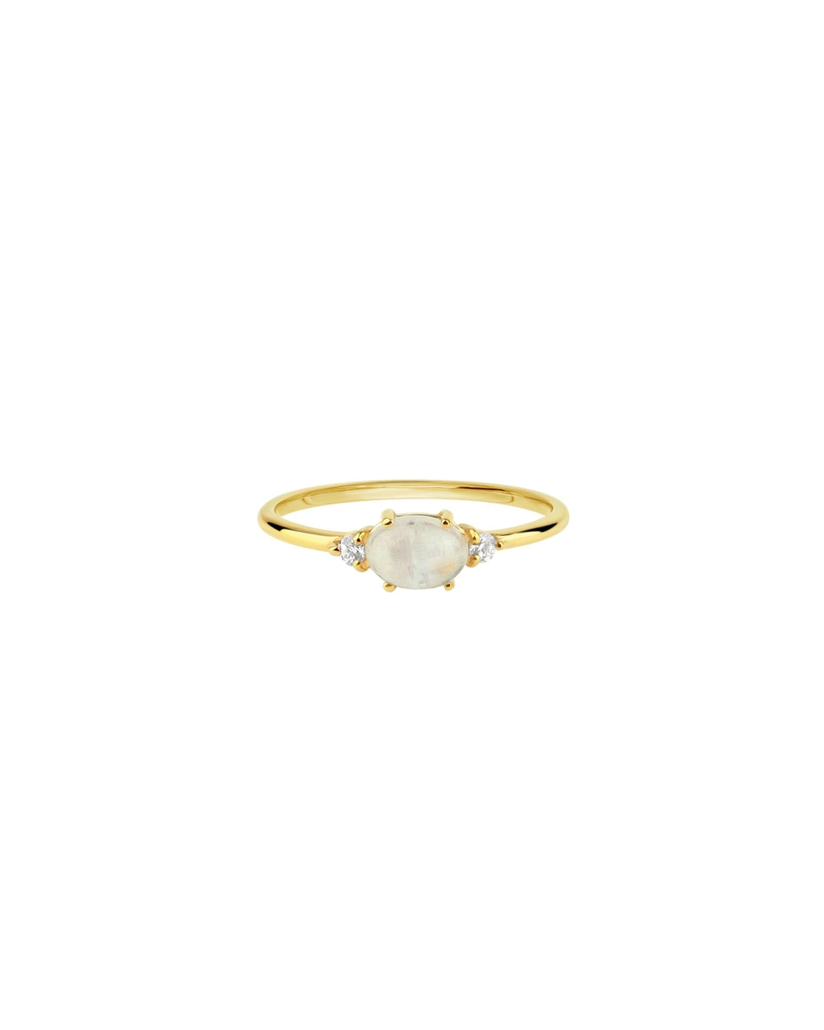 Oval Stone + CZ Ring