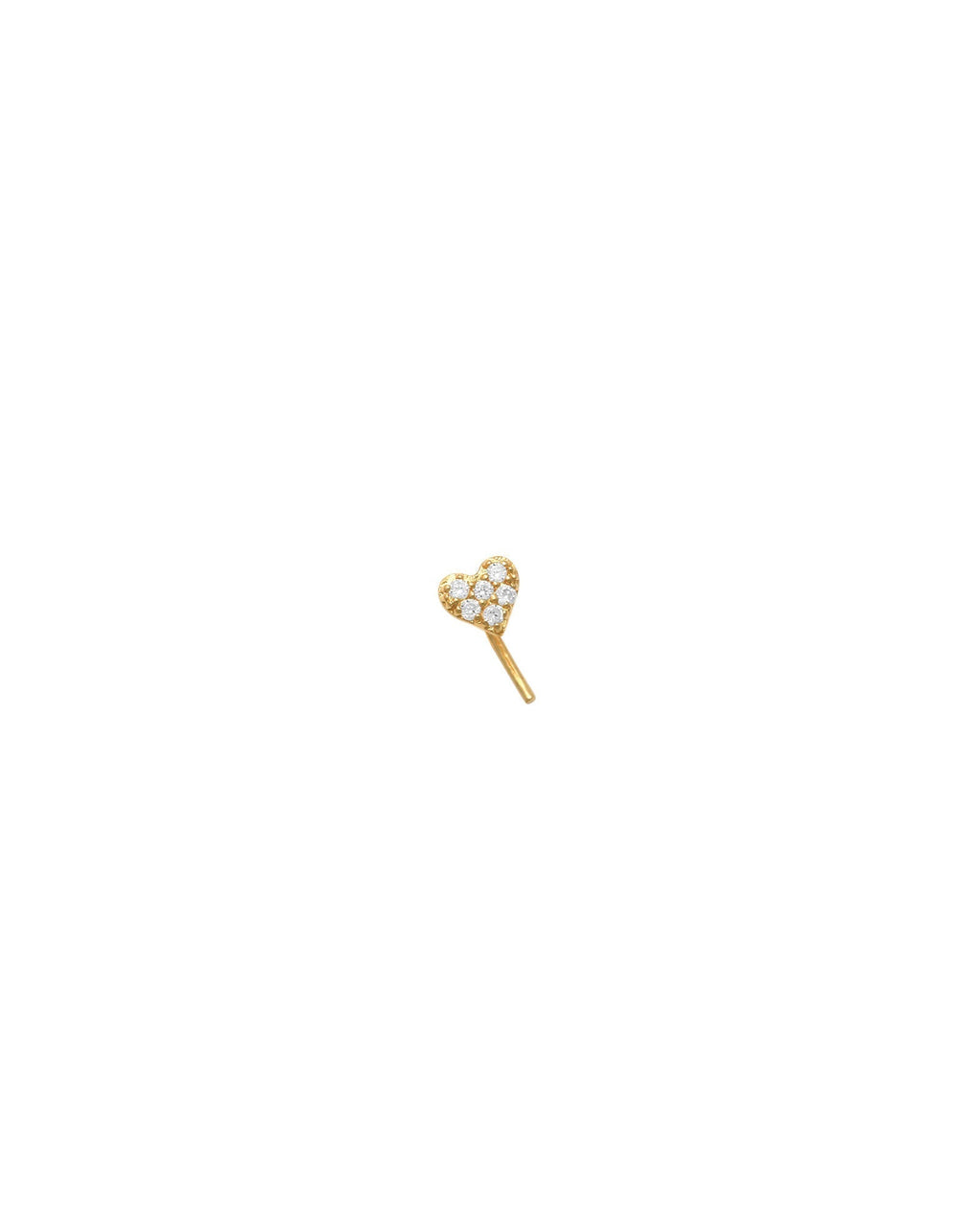 Pavé Heart Curved Nose Stud