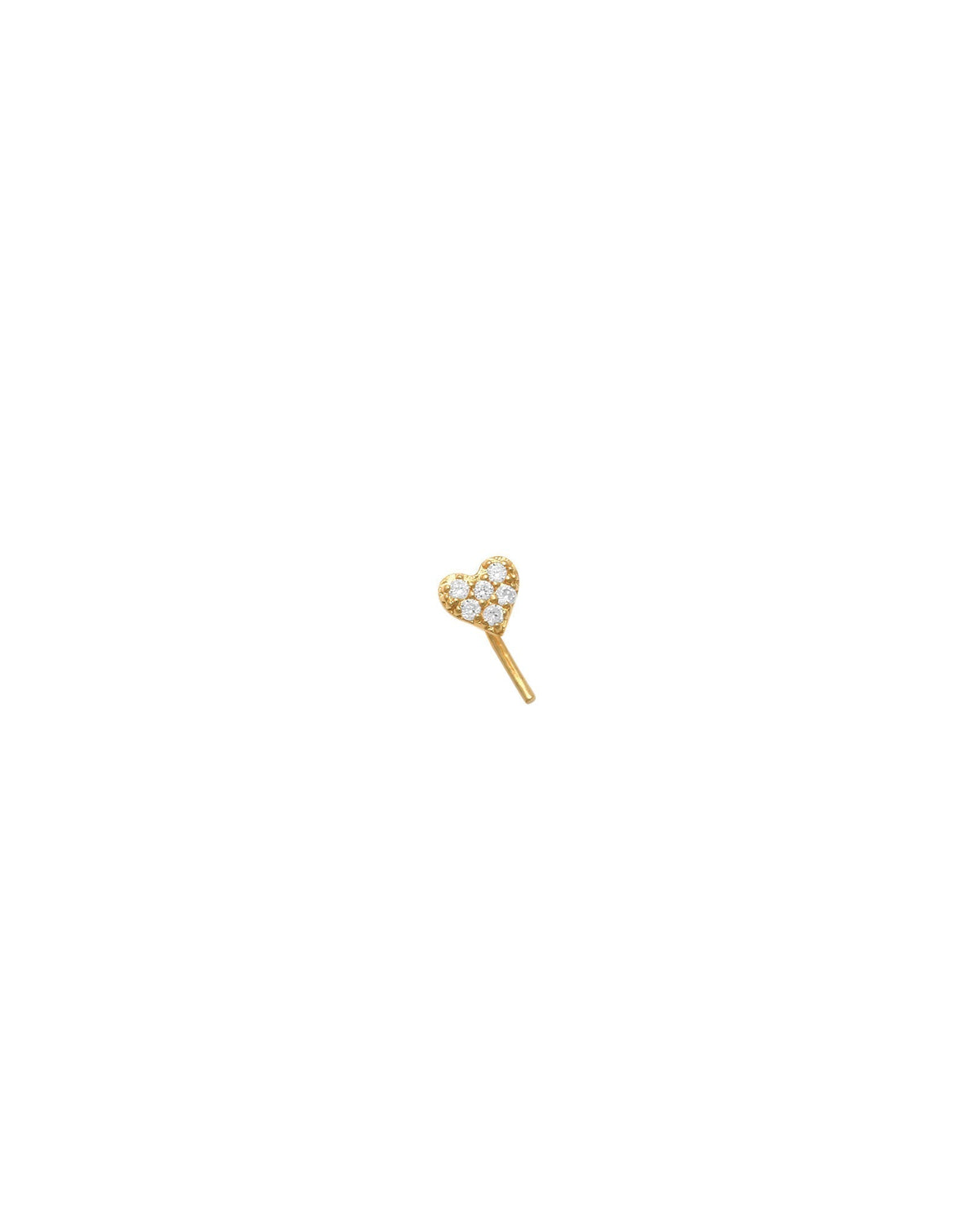 Pavé Heart Curved Nose Stud