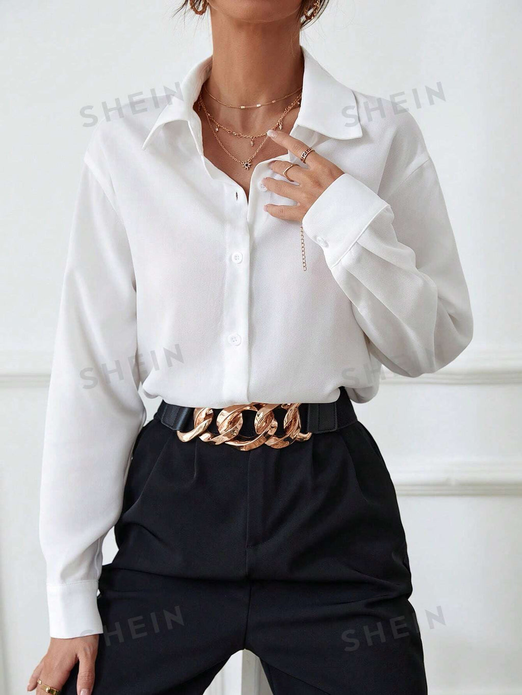 Priv√© Solid Button Front Shirt