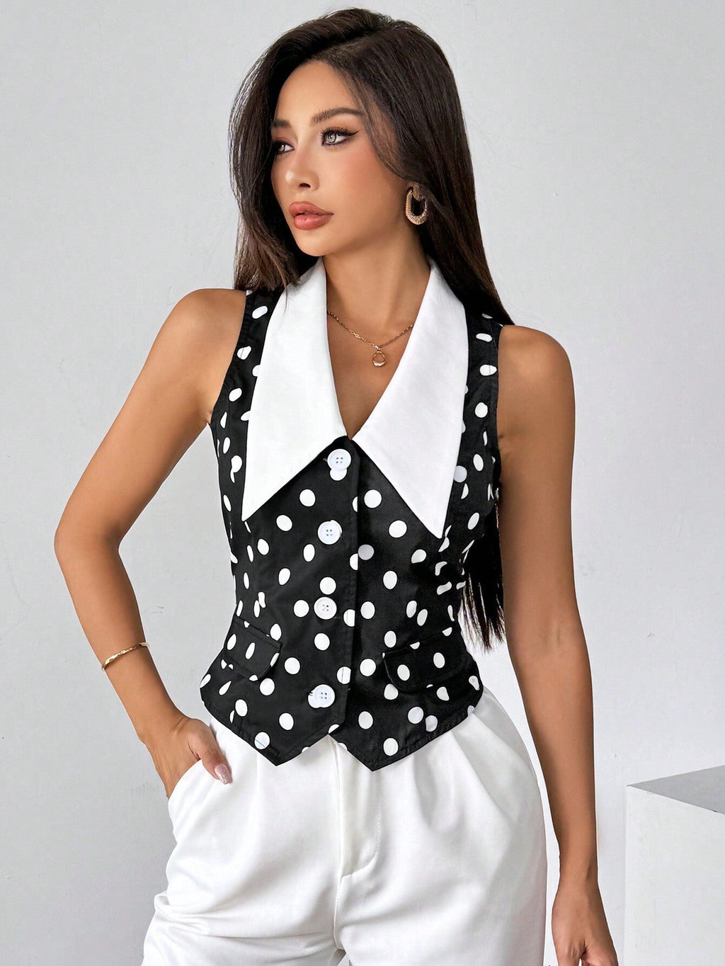 Priv√© Women's Color Block Sleeveless Shirt With Front Button Closure,Work Women Shirts. Elegant Style For Summer.Old Money.Teacher Clothes.Business Casual Women.