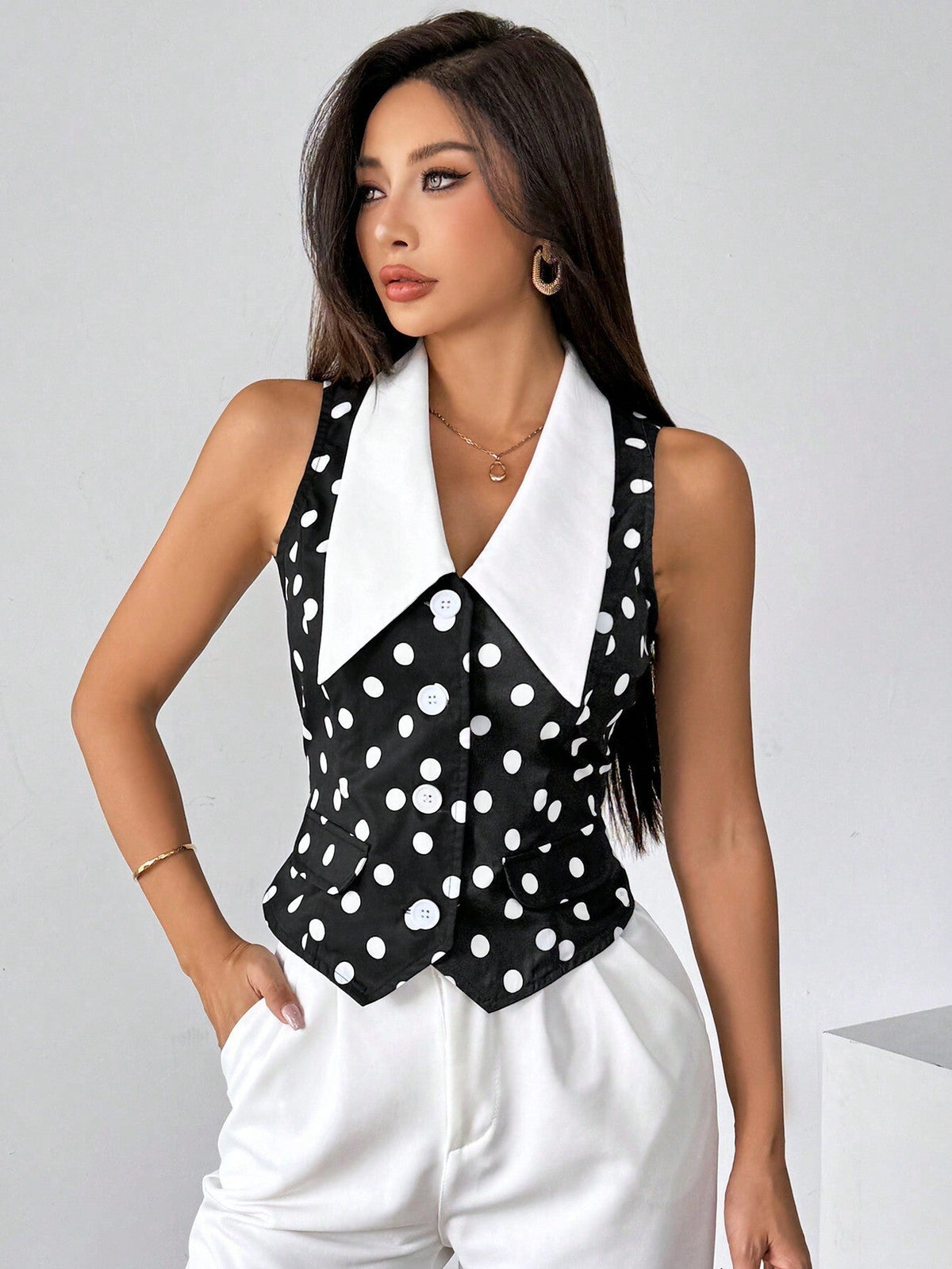 Priv√© Women's Color Block Sleeveless Shirt With Front Button Closure,Work Women Shirts. Elegant Style For Summer.Old Money.Teacher Clothes.Business Casual Women.