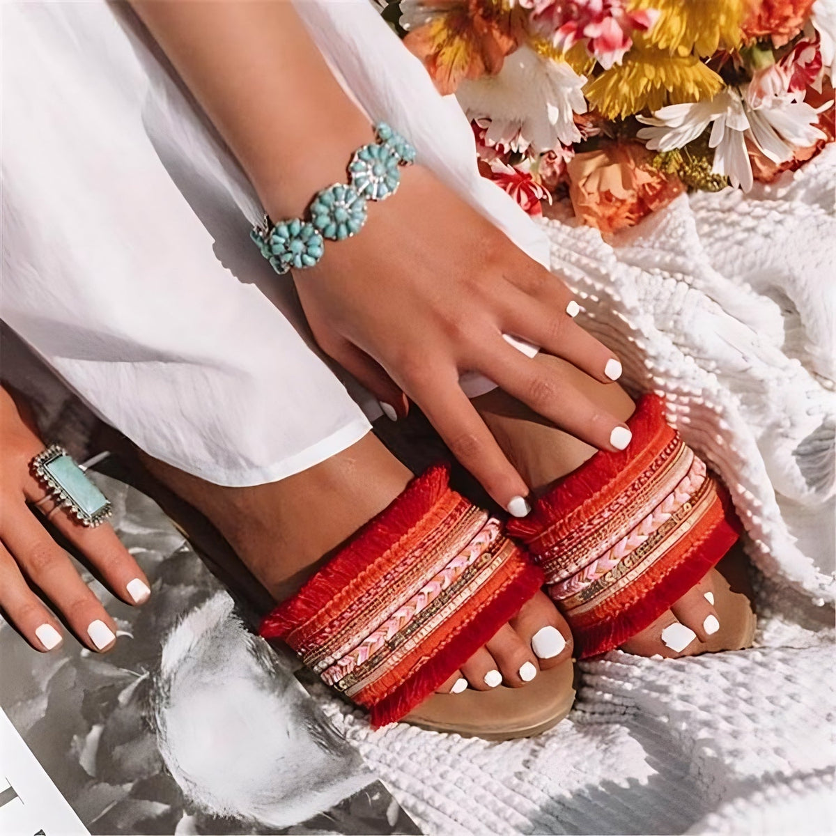 Fringed Sandals