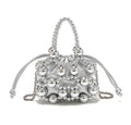 Luxury Metallic Beaded Mini Ball Clutch