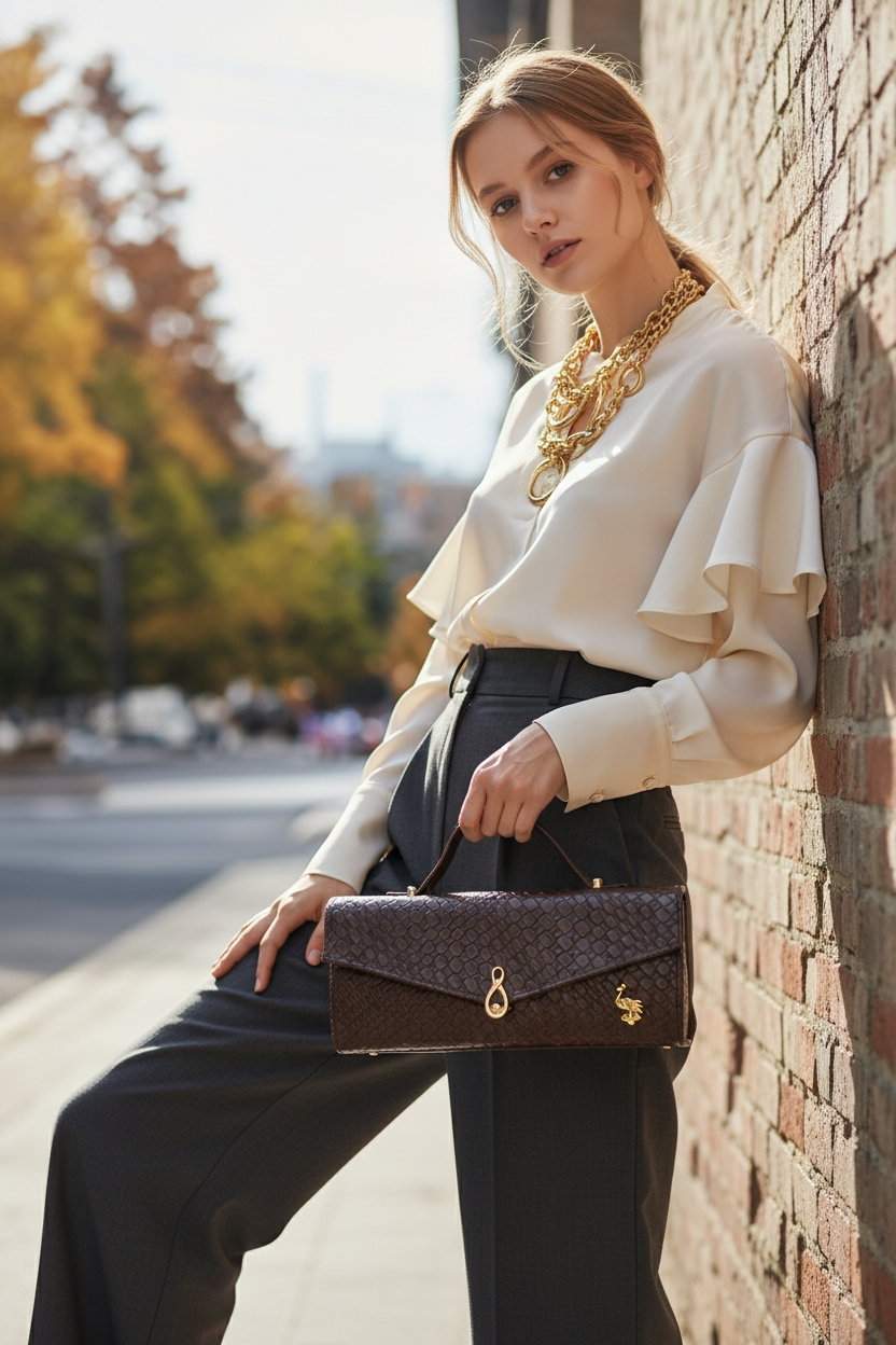 Chocolate Brown PU Leather Handbag – Textured Top Handle Shoulder Bag
