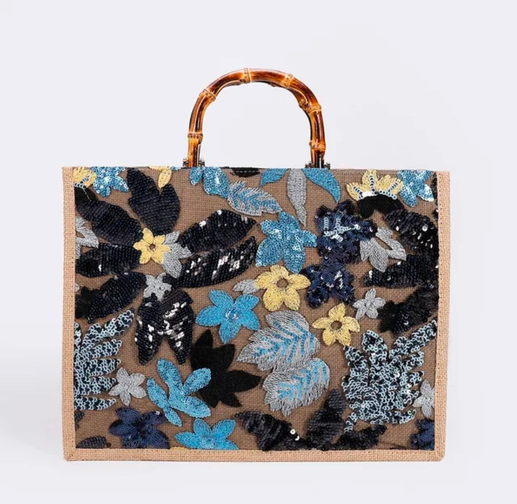 Boho Bloom Sequin Tote