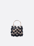Evening handbag with black pearls