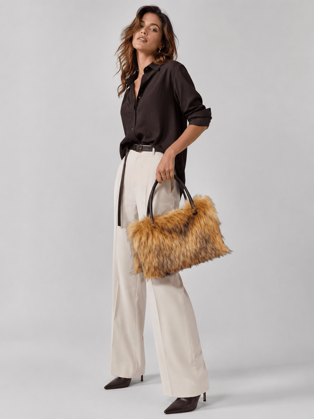 Faux fur handbag
