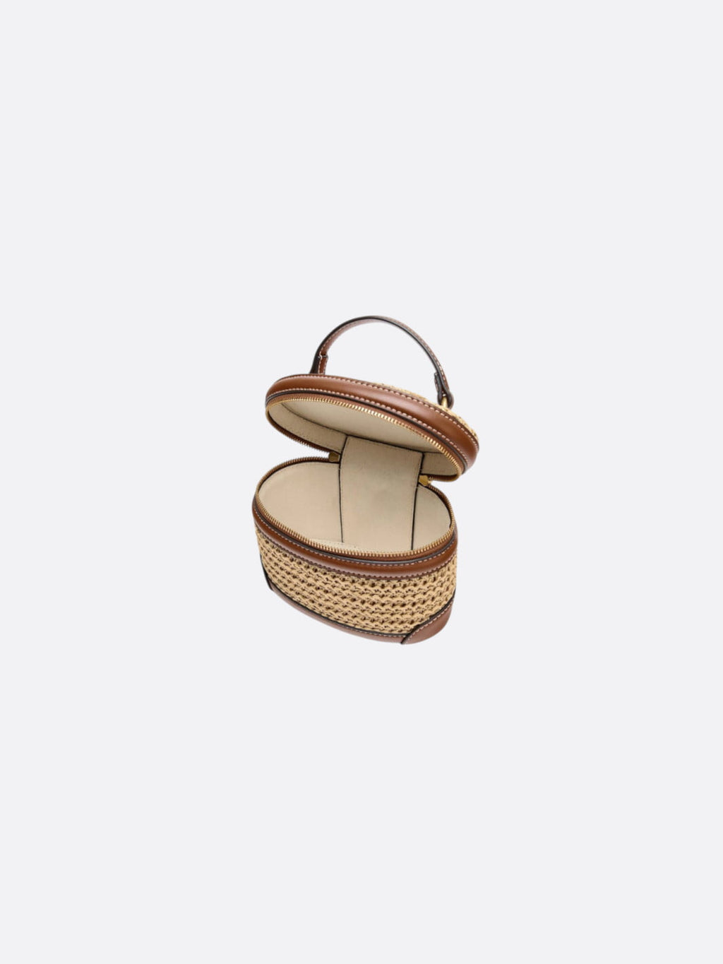 Straw and Leather Handbag