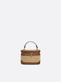 Straw and Leather Handbag