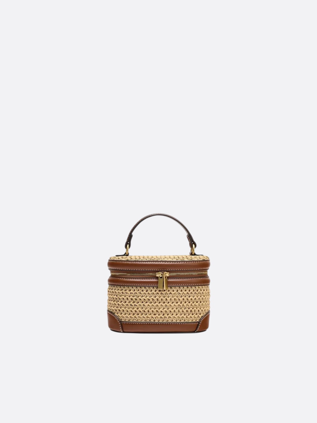 Straw and Leather Handbag