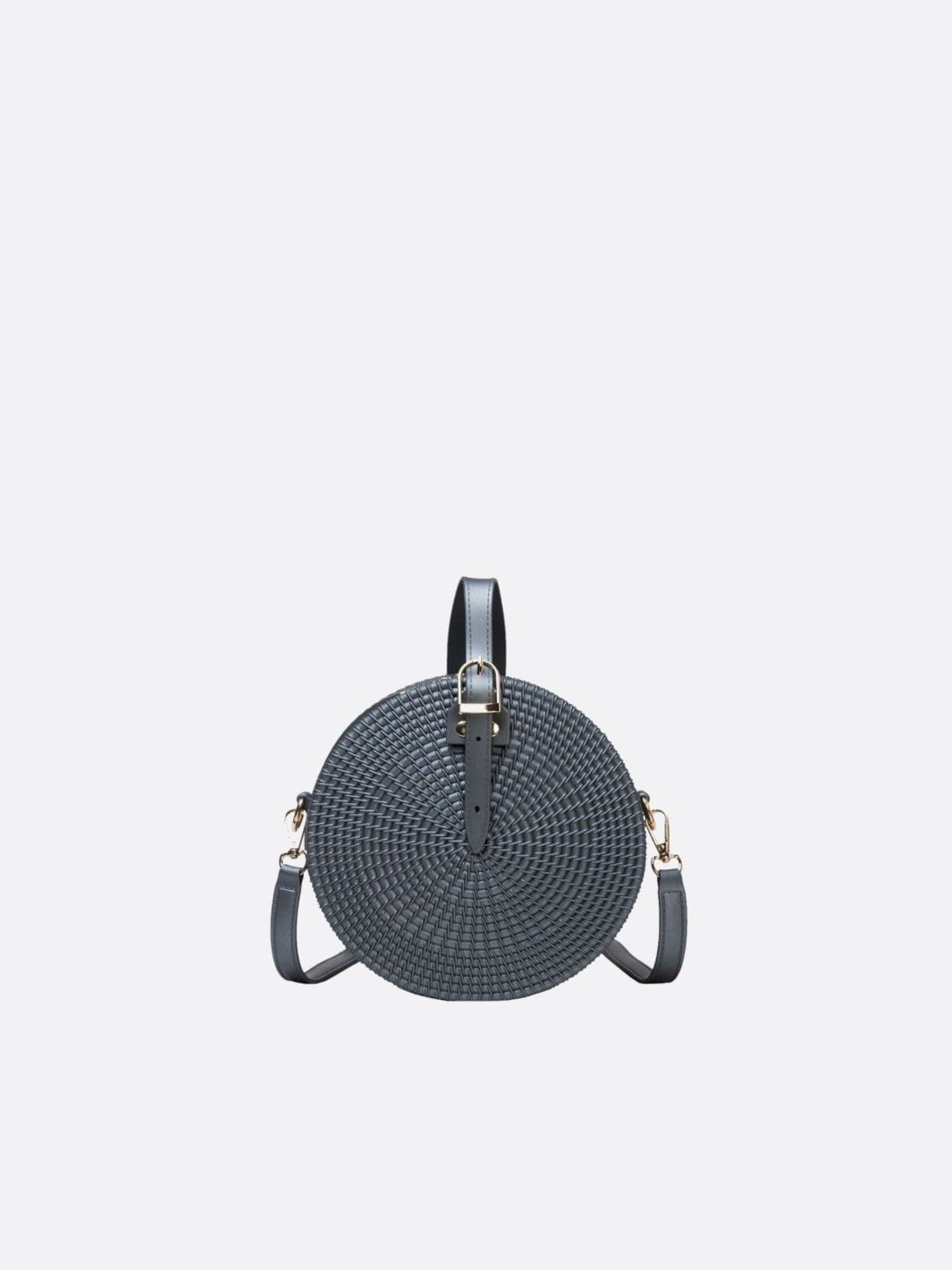 Round vegan leather bag