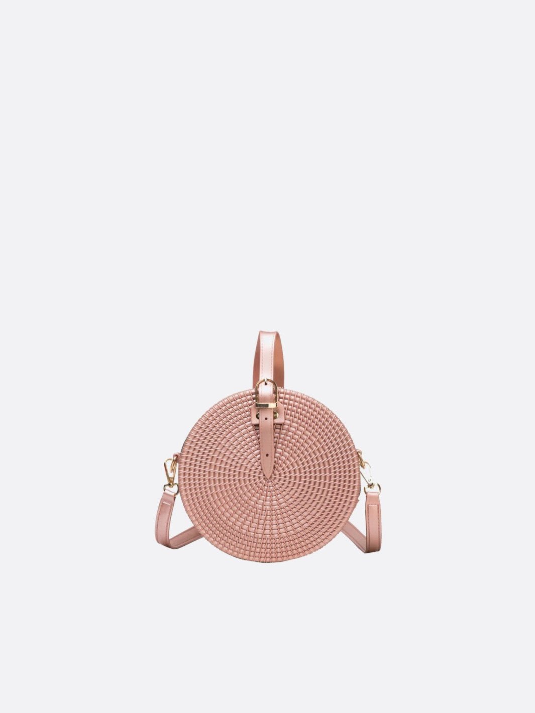 Round vegan leather bag
