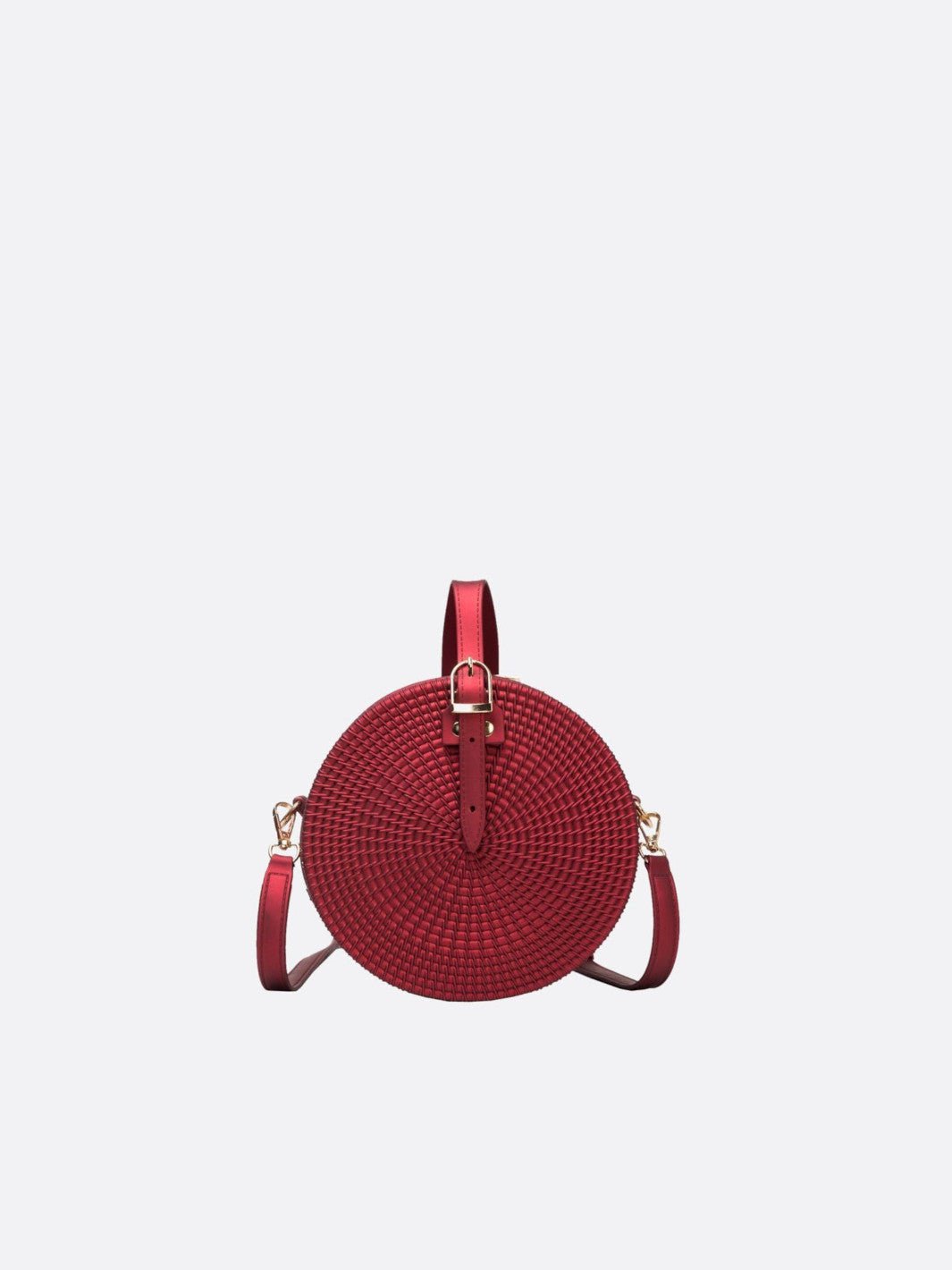 Round vegan leather bag