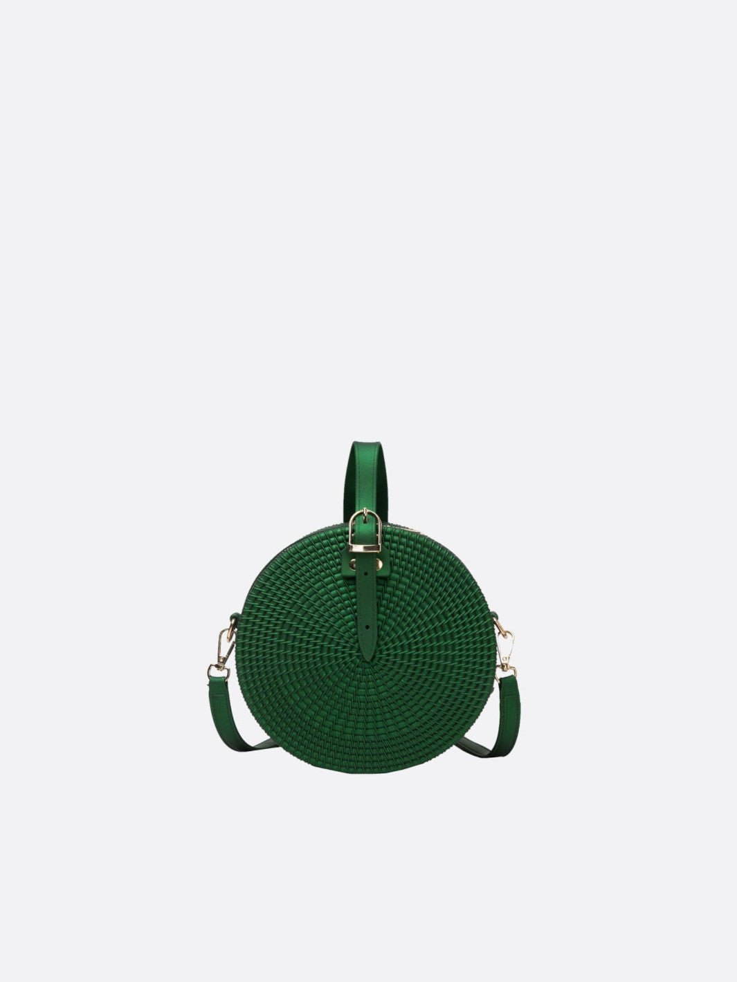 Round vegan leather bag