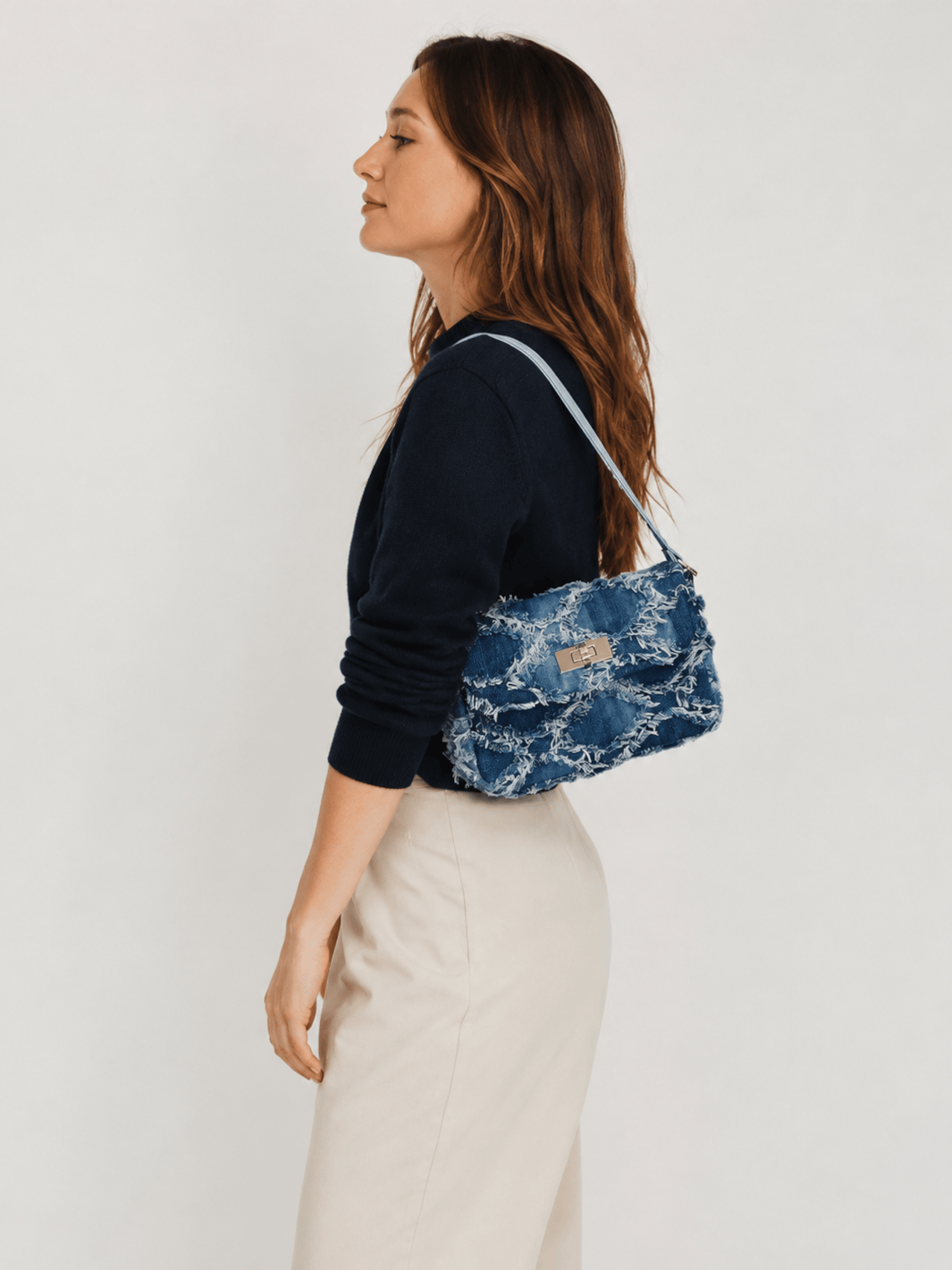 Denim shoulder bag