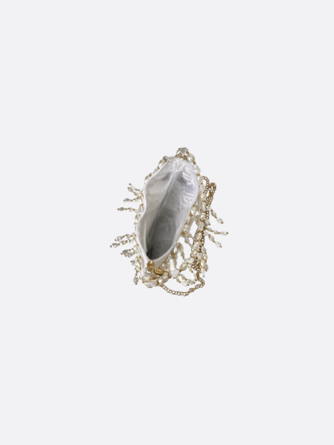 Bag with white pearls