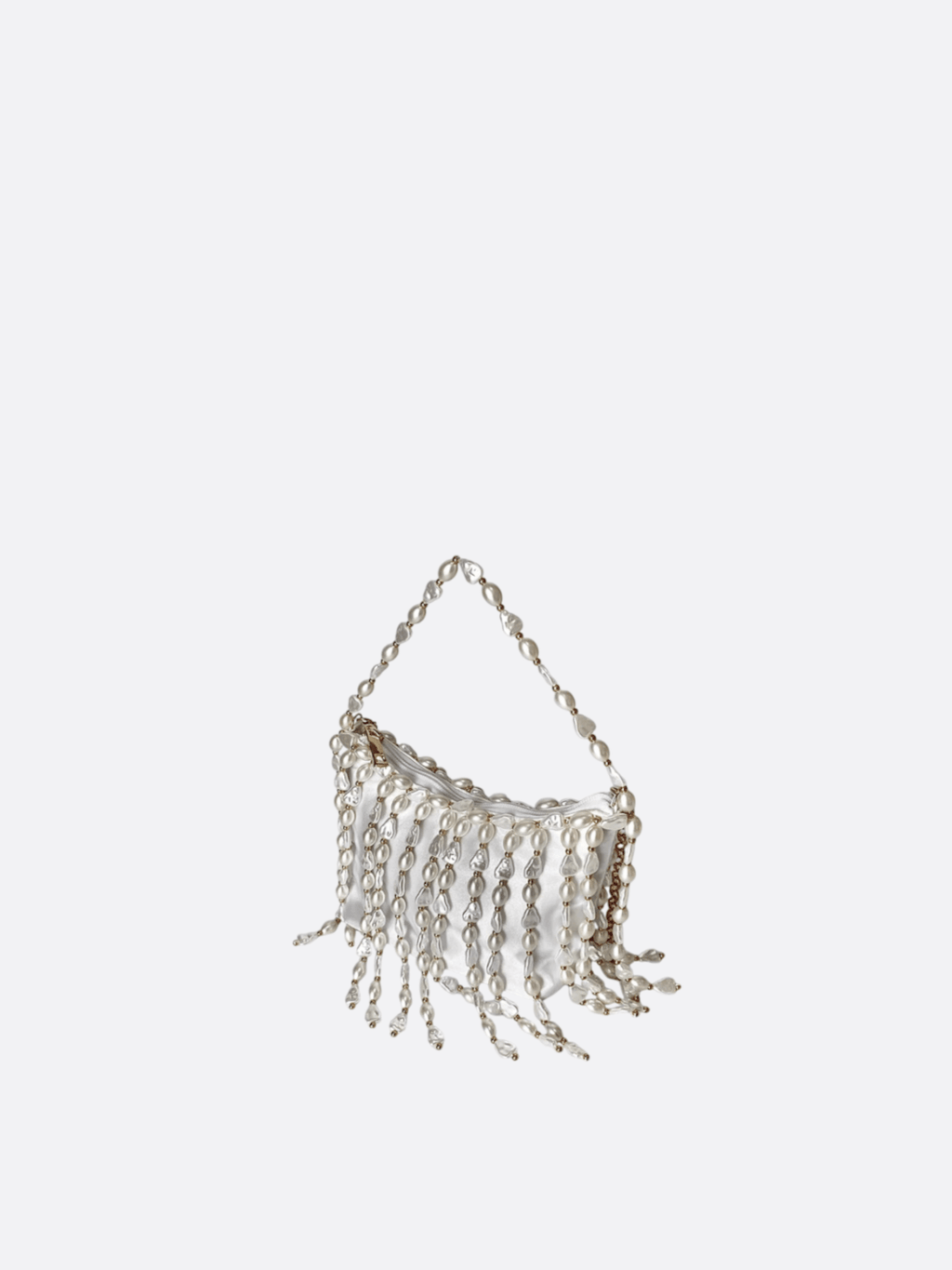 Bag with white pearls