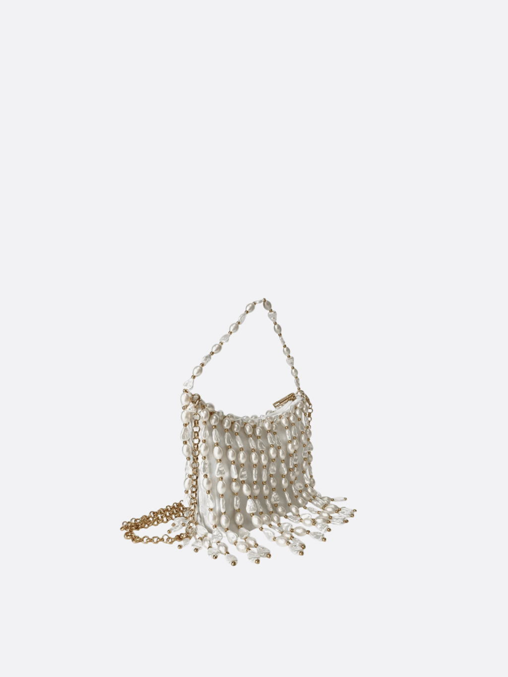 Bag with white pearls