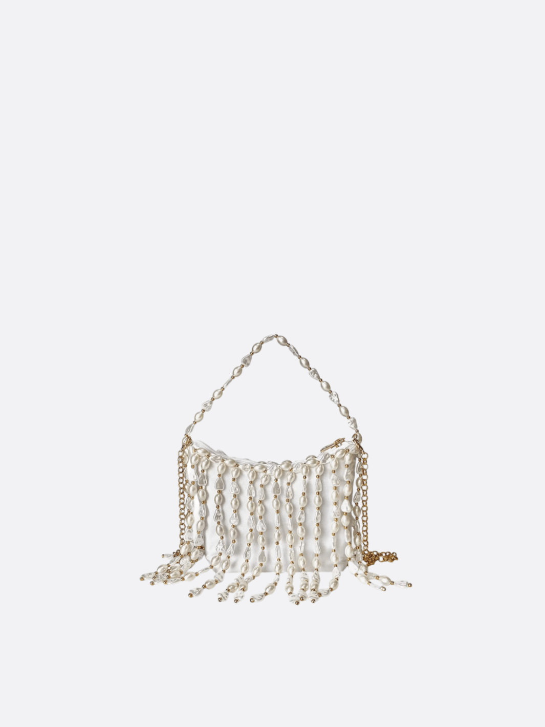 Bag with white pearls