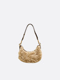 Half-moon bag in faux fur
