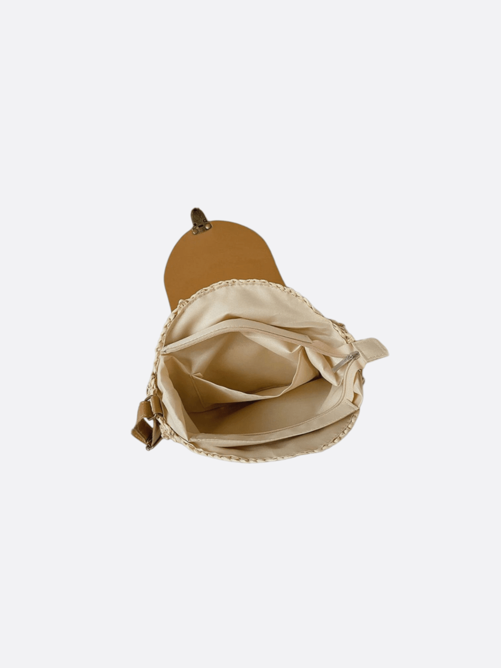 Round straw shoulder bag