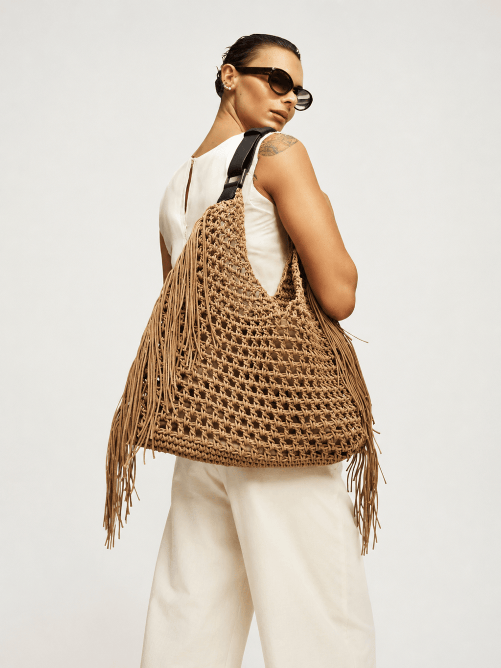 Bohemian straw bag