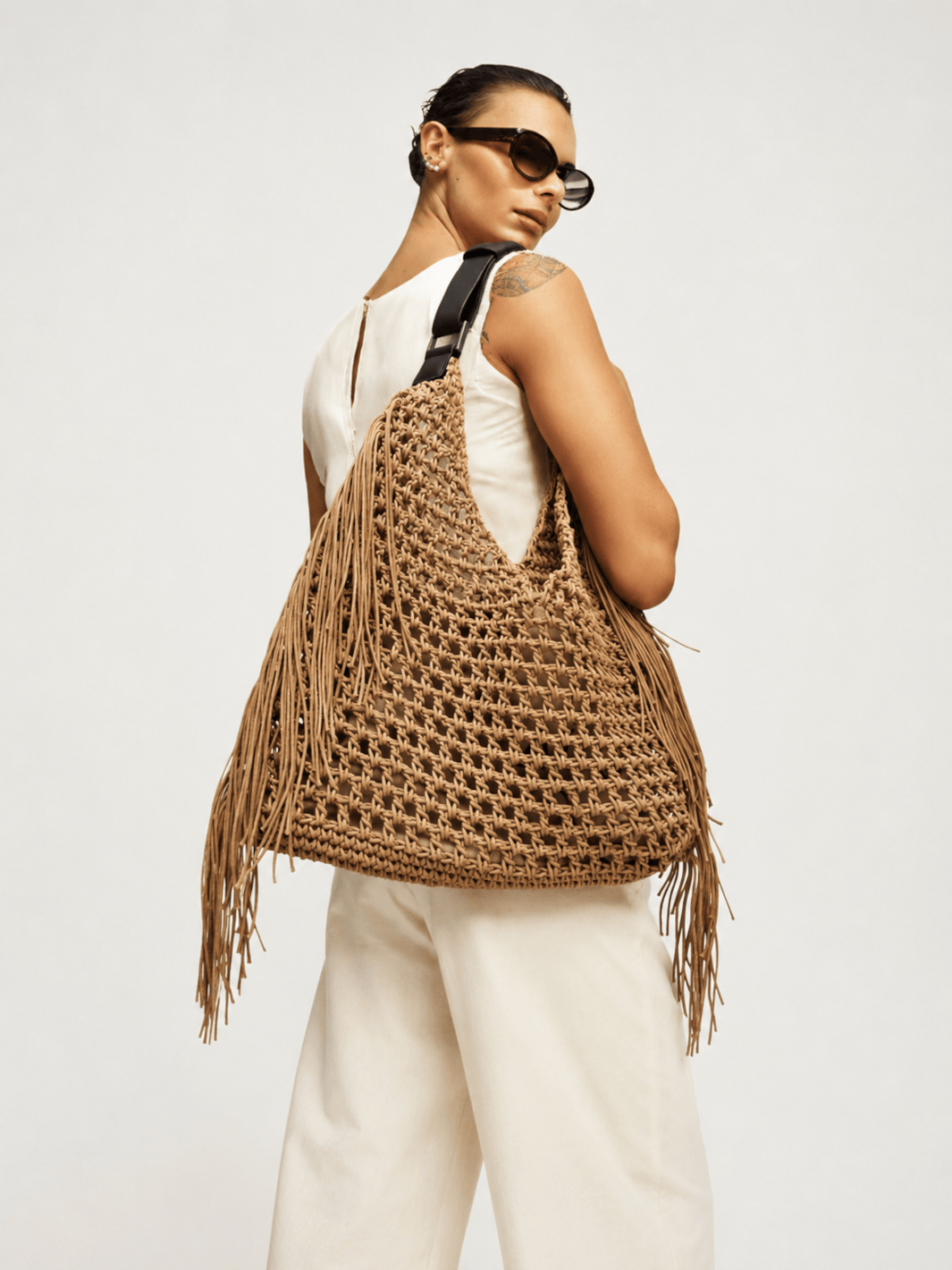Bohemian straw bag