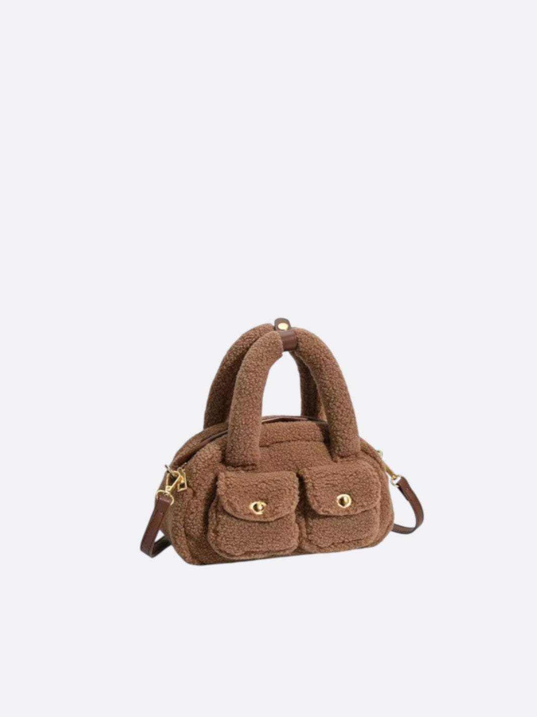 Brown fluffy bowling bag