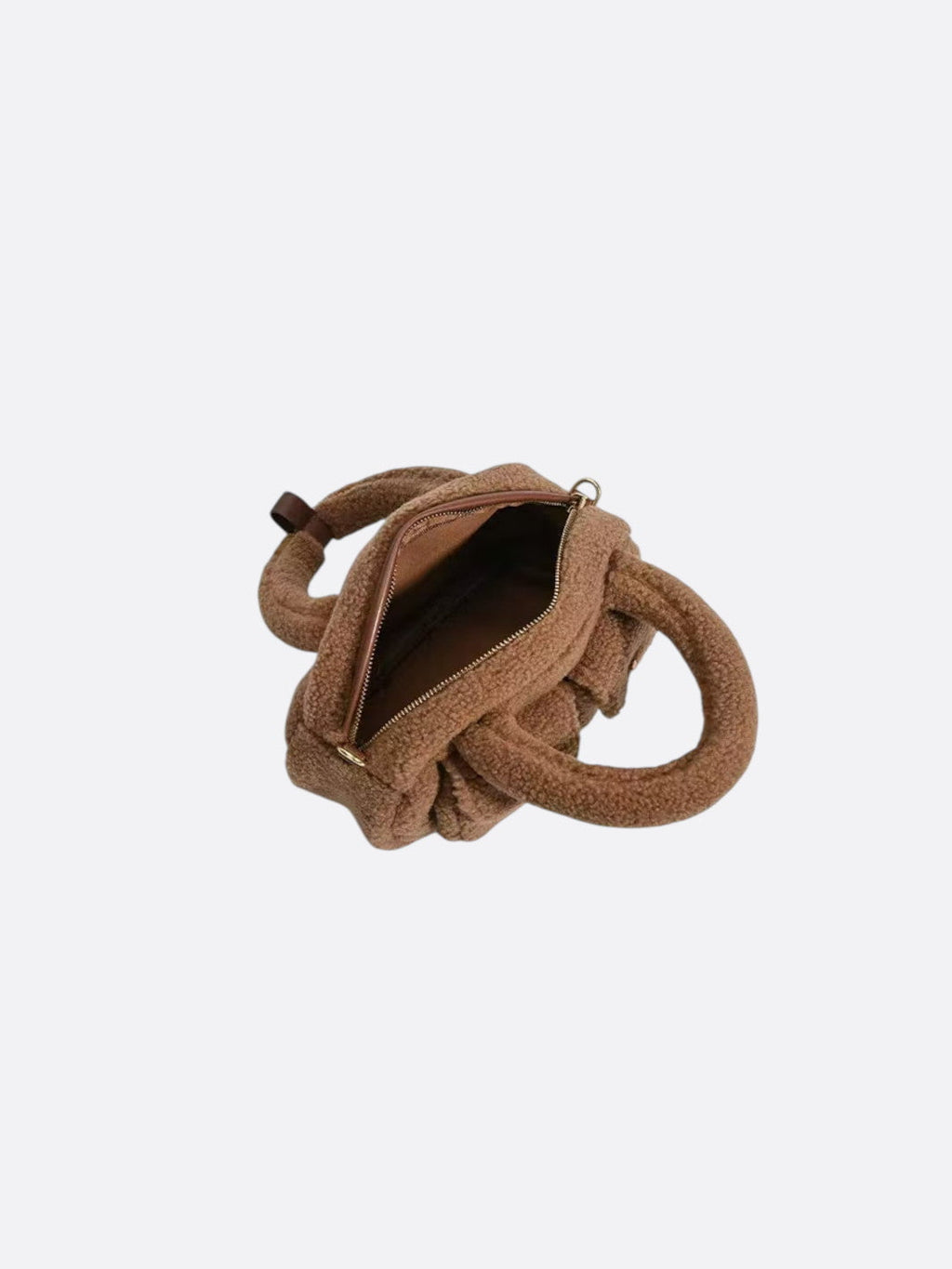 Brown fluffy bowling bag