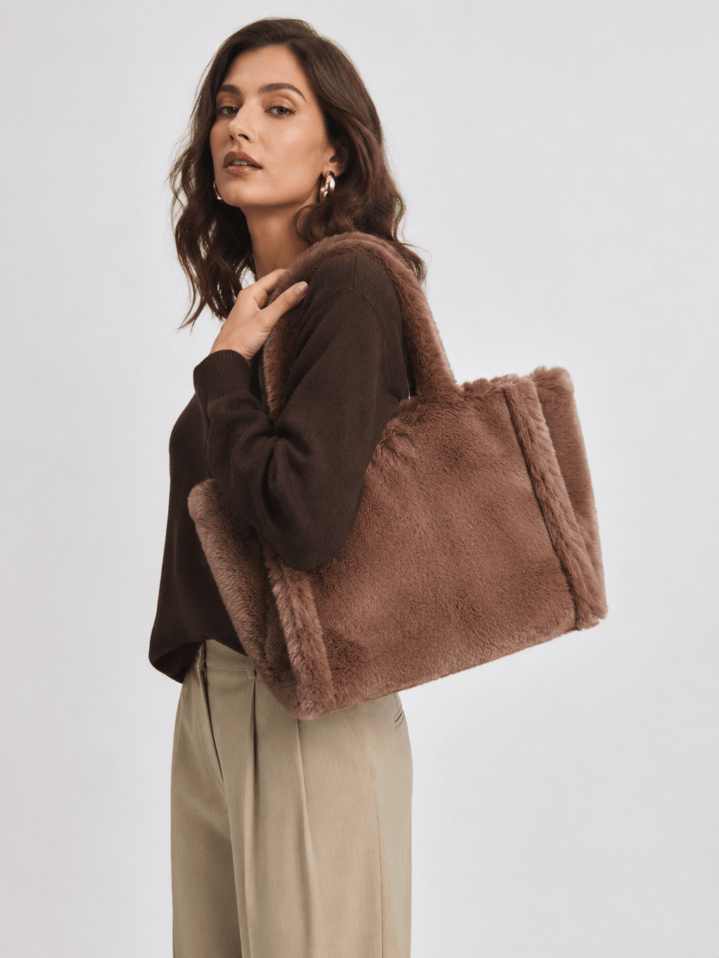 faux fur tote bag