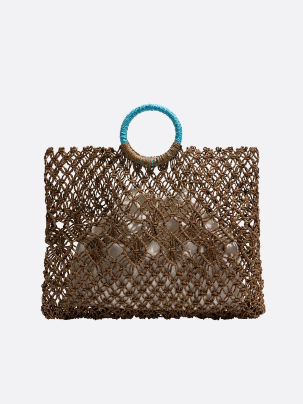 Mesh and crochet tote bag