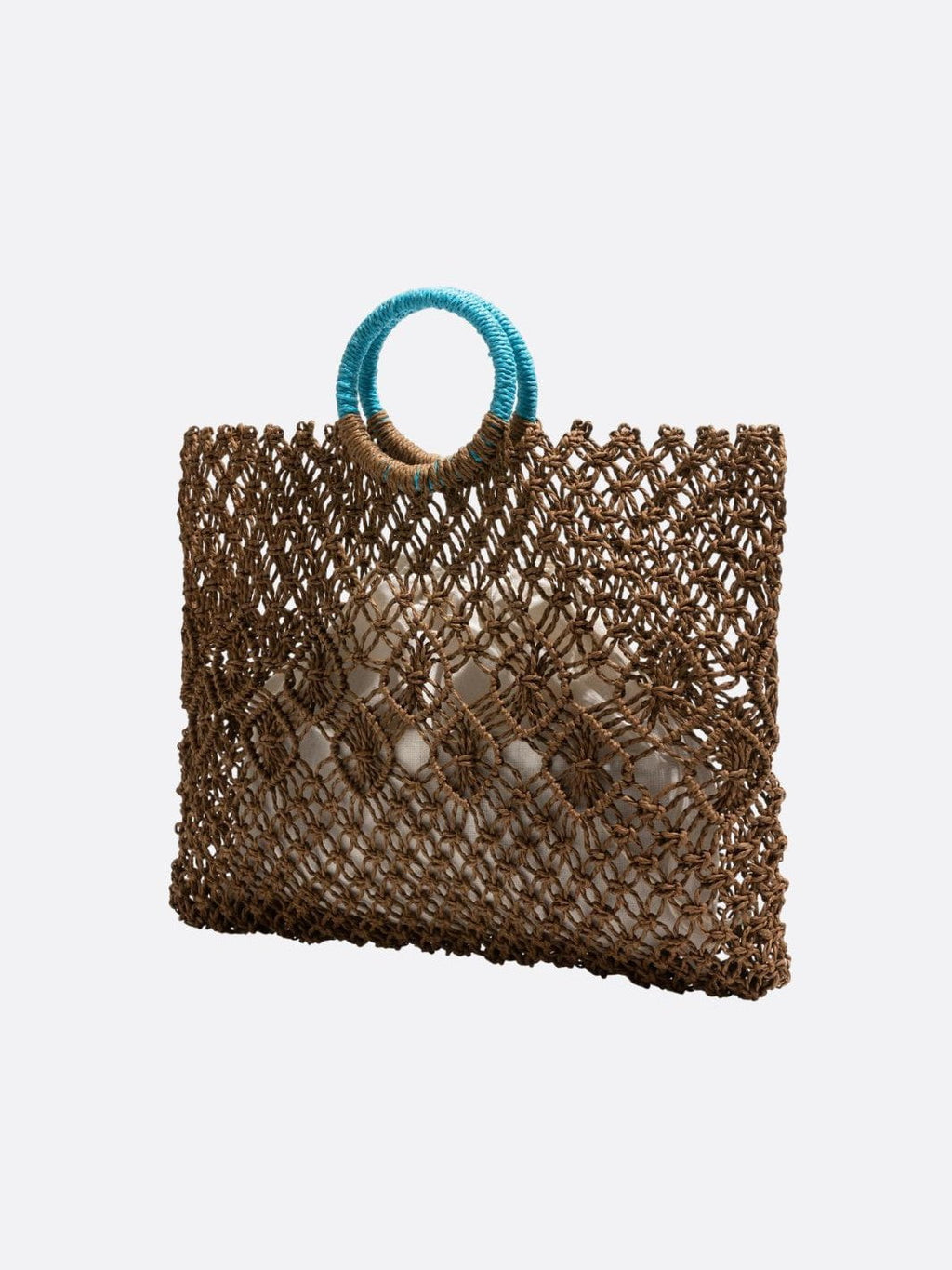 Mesh and crochet tote bag